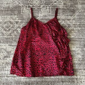 NWT Torrid Retro Chic Silky Red Leopard Print Wrap Top 2X